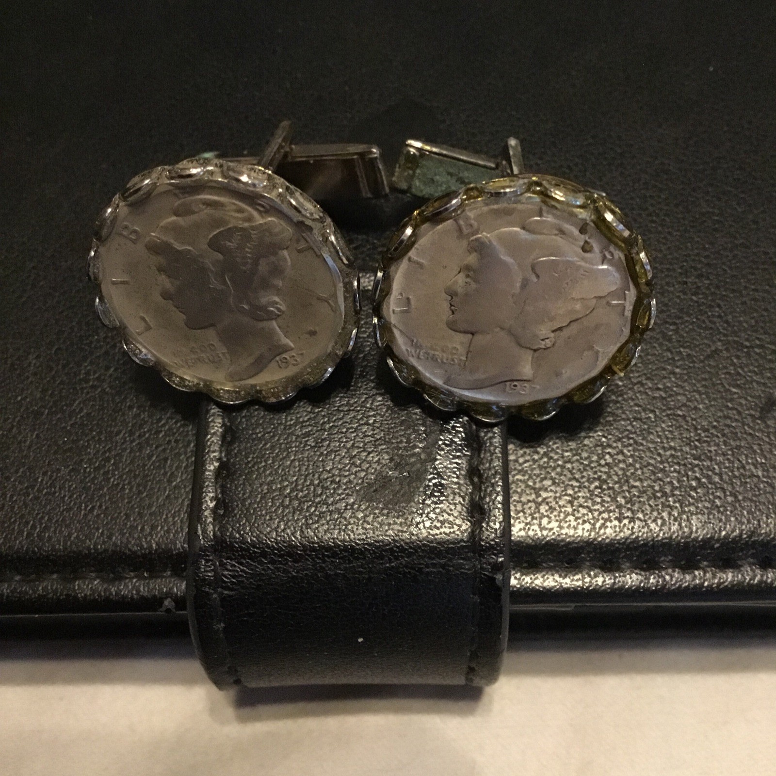 Mercury Dime 90% Silver Coin Jewelry Cuff Links-Handmade-Vintage – Set Of 2
