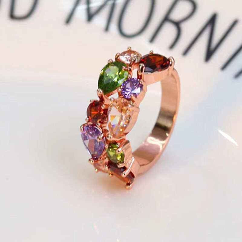 Natural Gemstones Rose Gold Plated Inlay Pendant Necklace Ring Bracelet Earrings