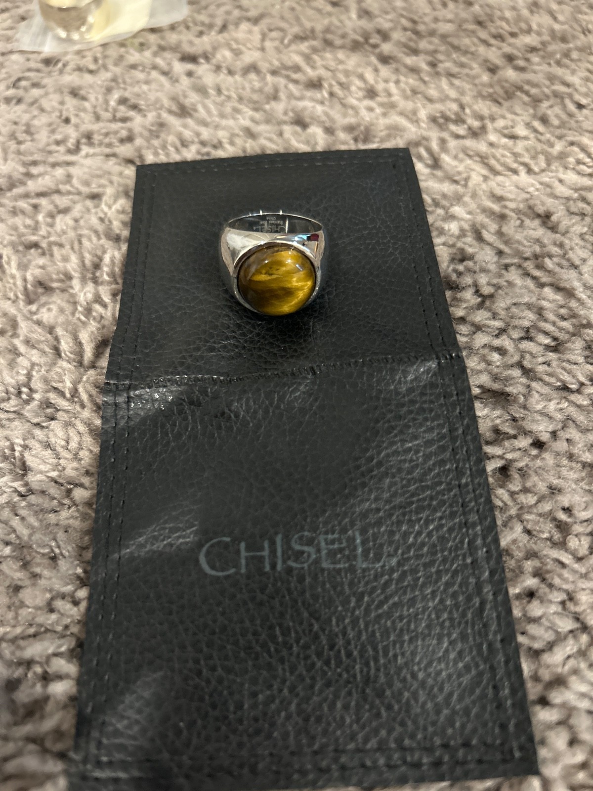 Chisel Brand Stainless Steel Tiger Eye Ring size 10 3/4