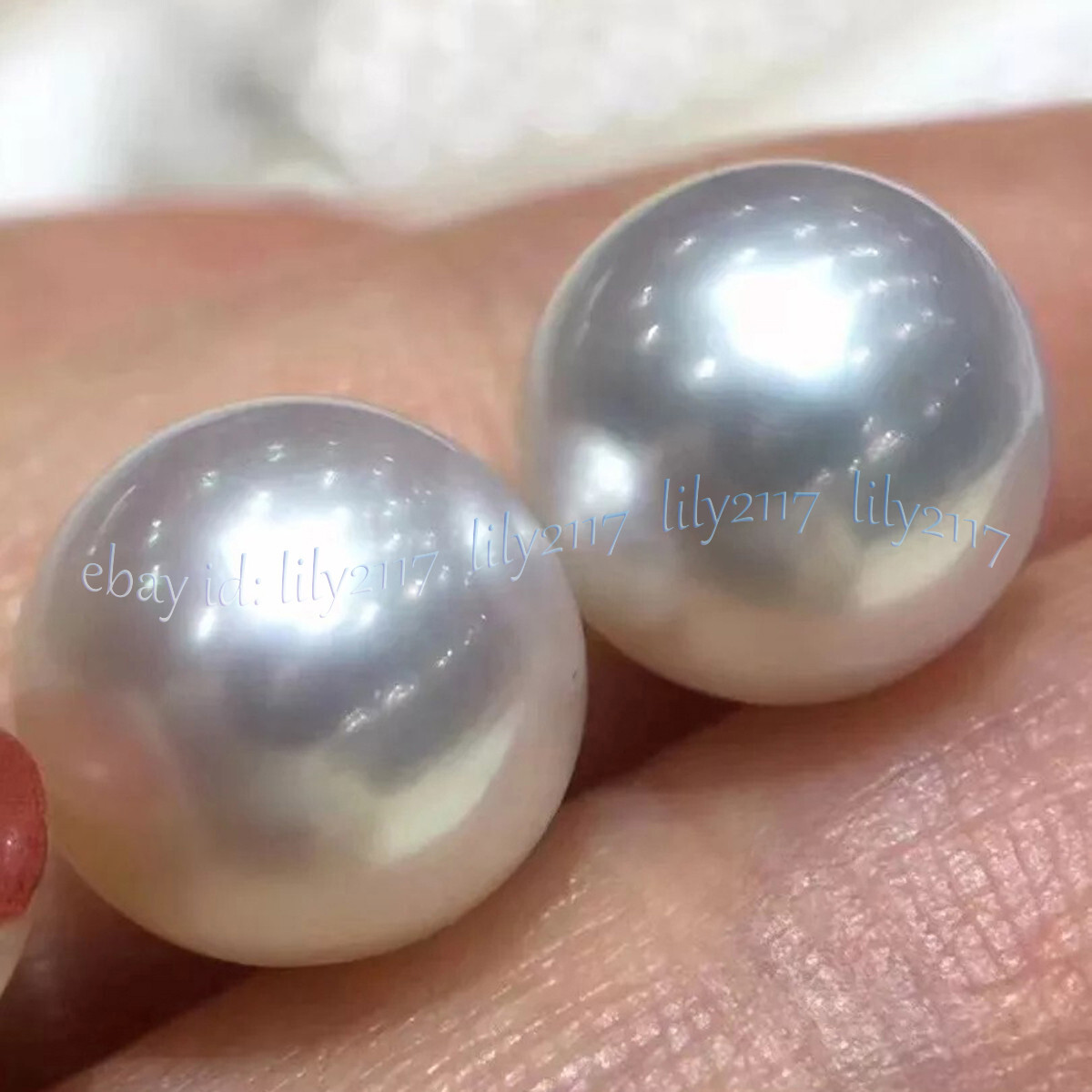 Gorgeous Huge 12-13mm South Sea White Round Pearl Stud Earrings 14k Yellow Gold
