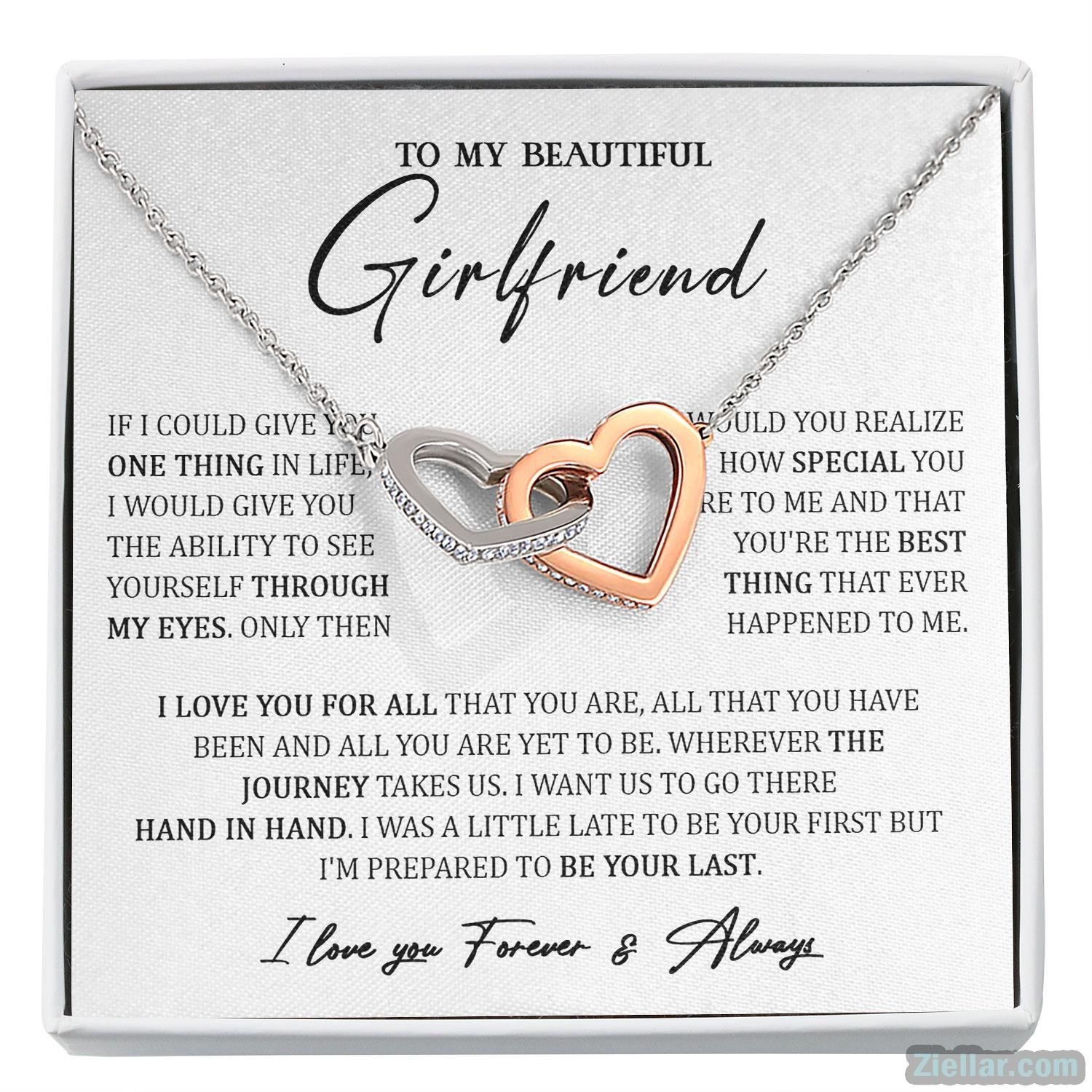 To My Girlfriend Necklace, Romantic Birthday Gift for Her, Valentine Jewelry
