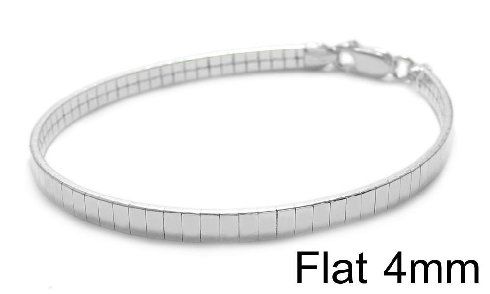 925 Sterling Silver 7″ or 8″ Elegant Omega Bracelet 3mm 4mm 6mm 8mm or 10mm