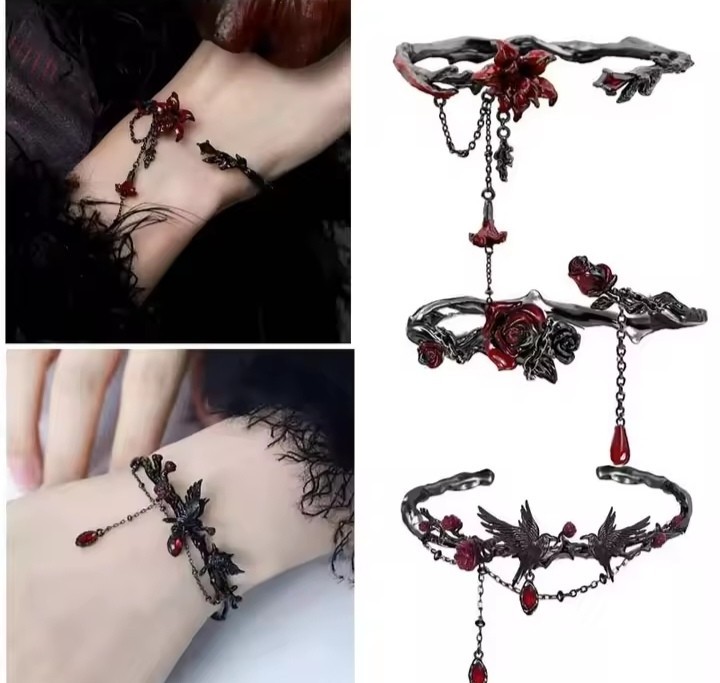 Gothic Bracelet Collection Spider Skull Bat Skeleton Witch Punk Adjustable Gift