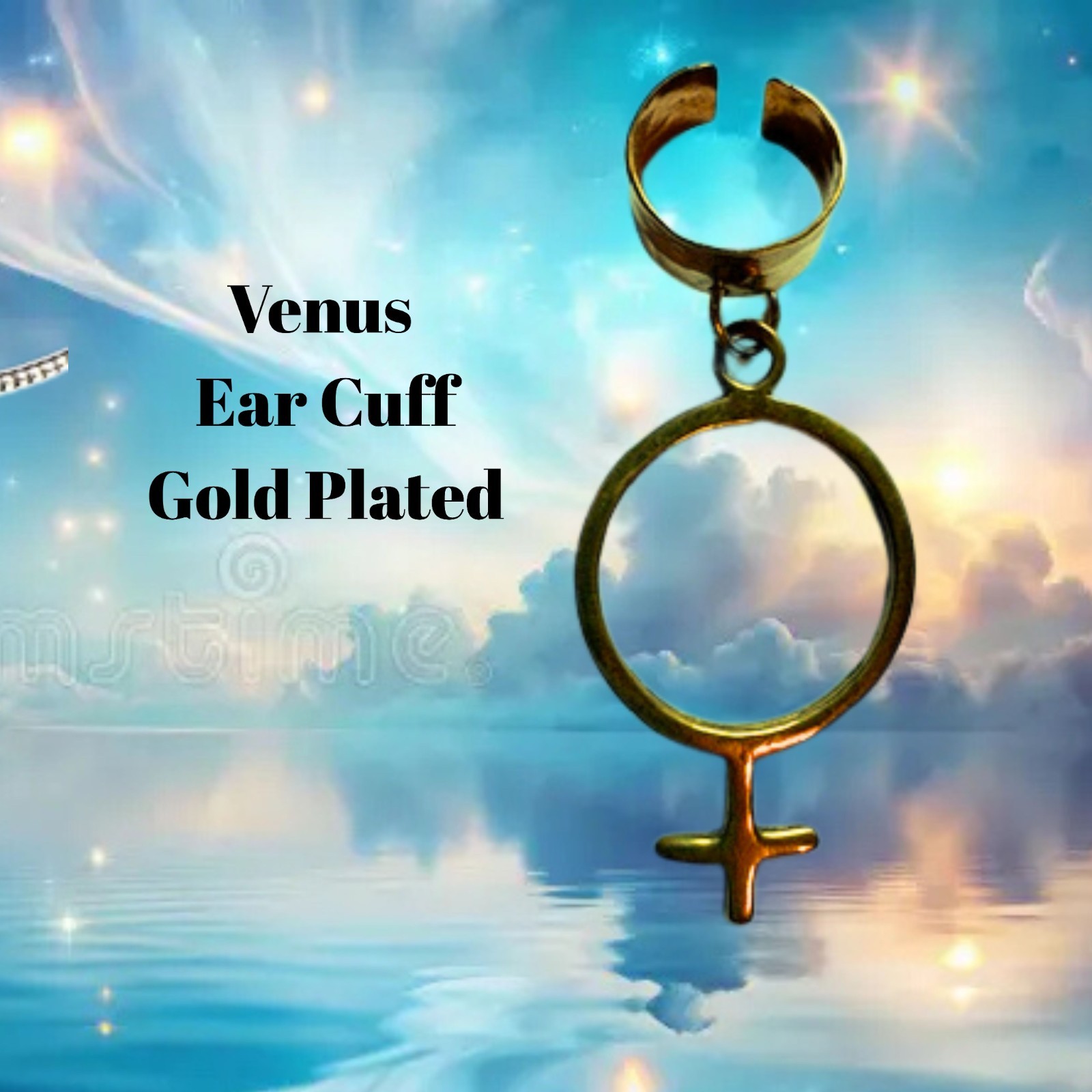 Venus Symbol Ear Cuff 24K gold plate Female planet love beauty desire by JKL 858