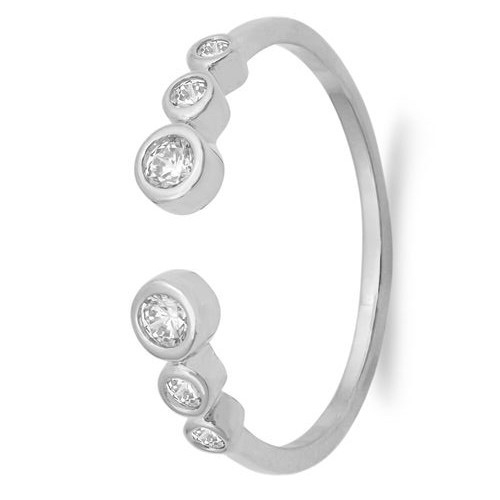 USA Seller Thin Open Cuff Ring Sterling Silver 925 Best Jewelry Selectable Clear