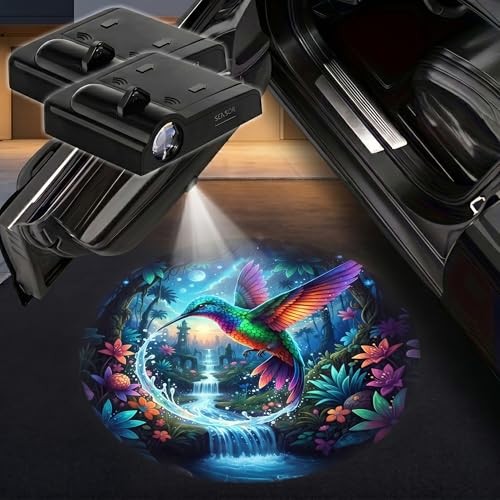 2PCS Car Door Lights Projector, Magnetic Logo Projector Door Hummingbird