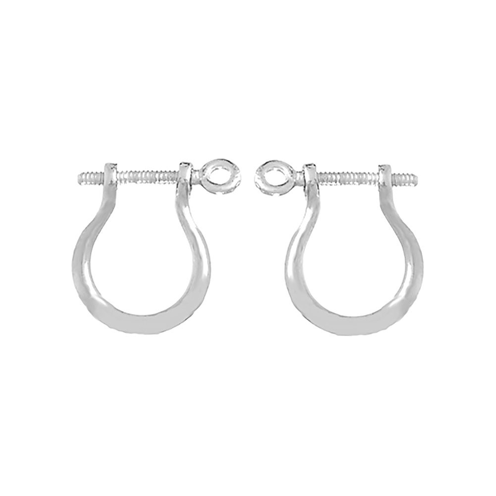 925 Sterling Silver Mariners Trend Shackle Link Screw Earrings with 1mm Thick…