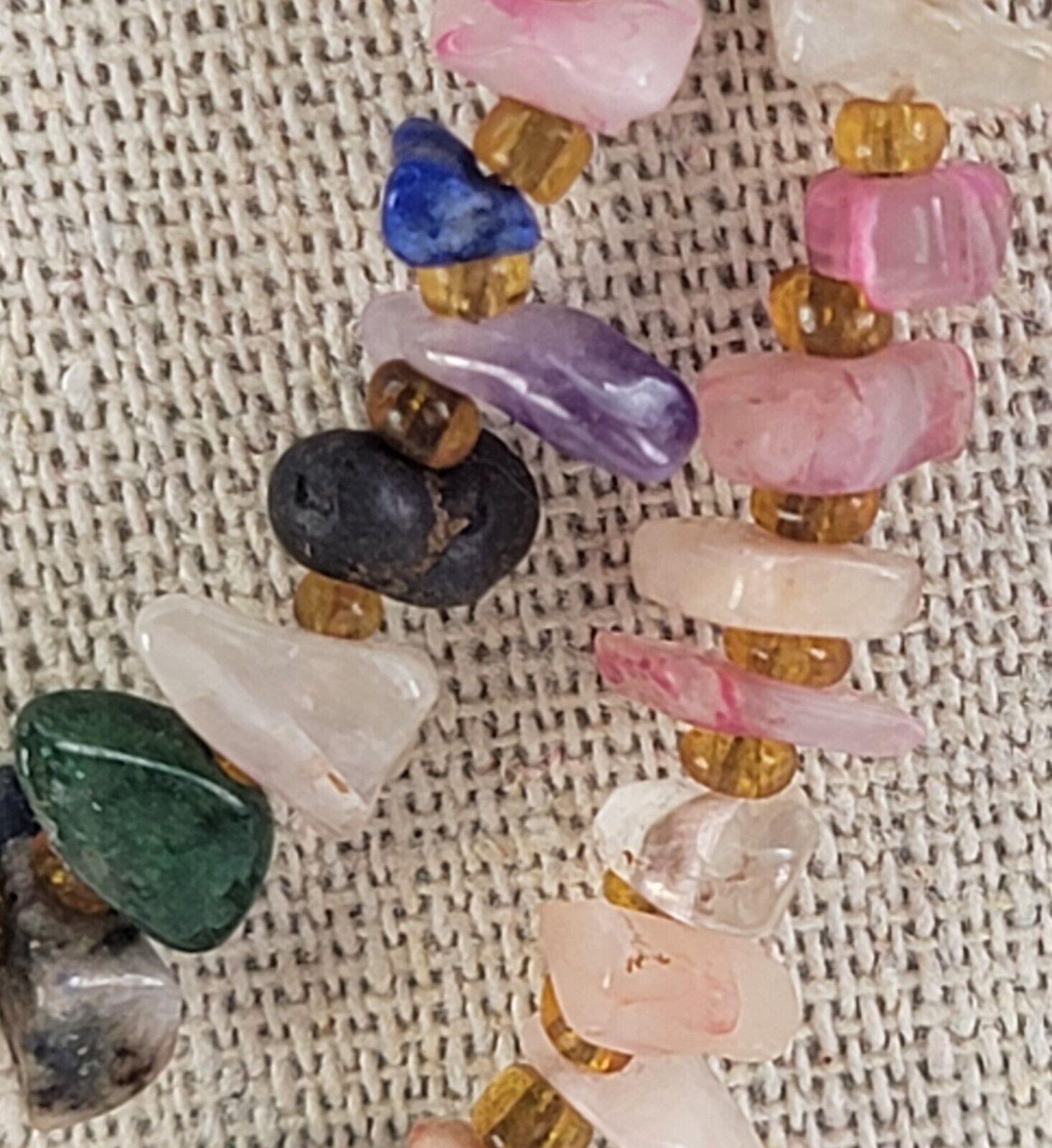 Multicolor Agate Chip Beaded Necklace 35 in Endless No Clasp