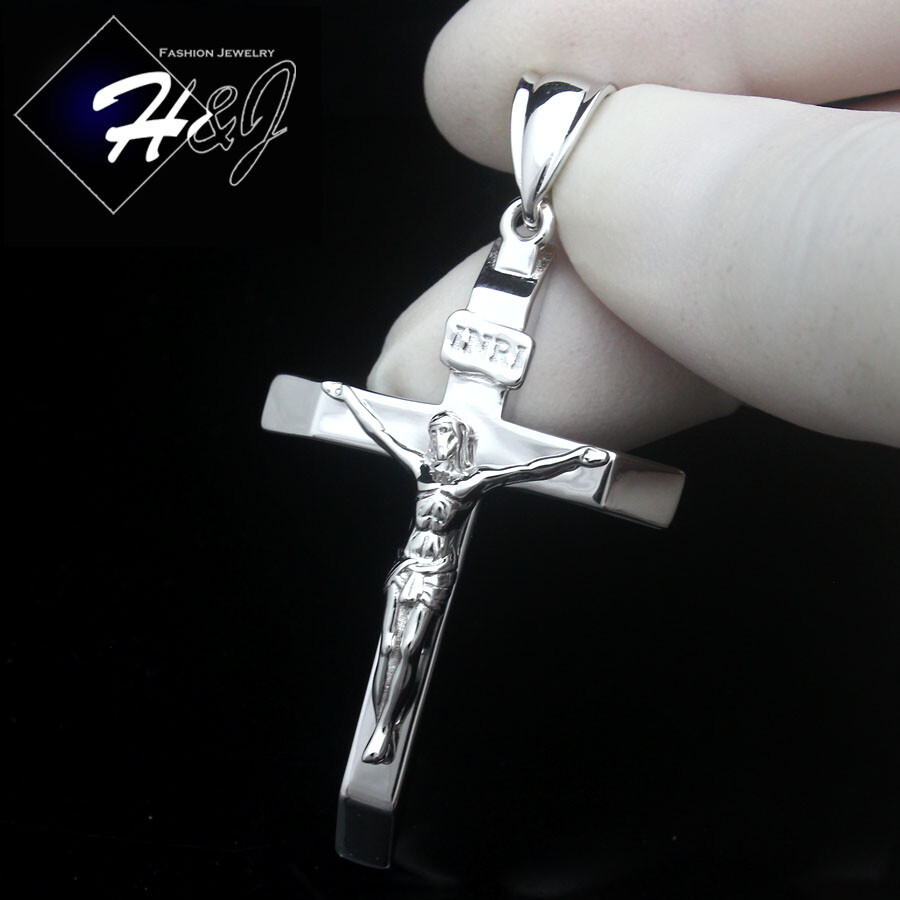 925 STERLING SILVER JESUS CHRIST CROSS CRUCIFIX GOLD PLATED/SILVER PENDANT*SP484