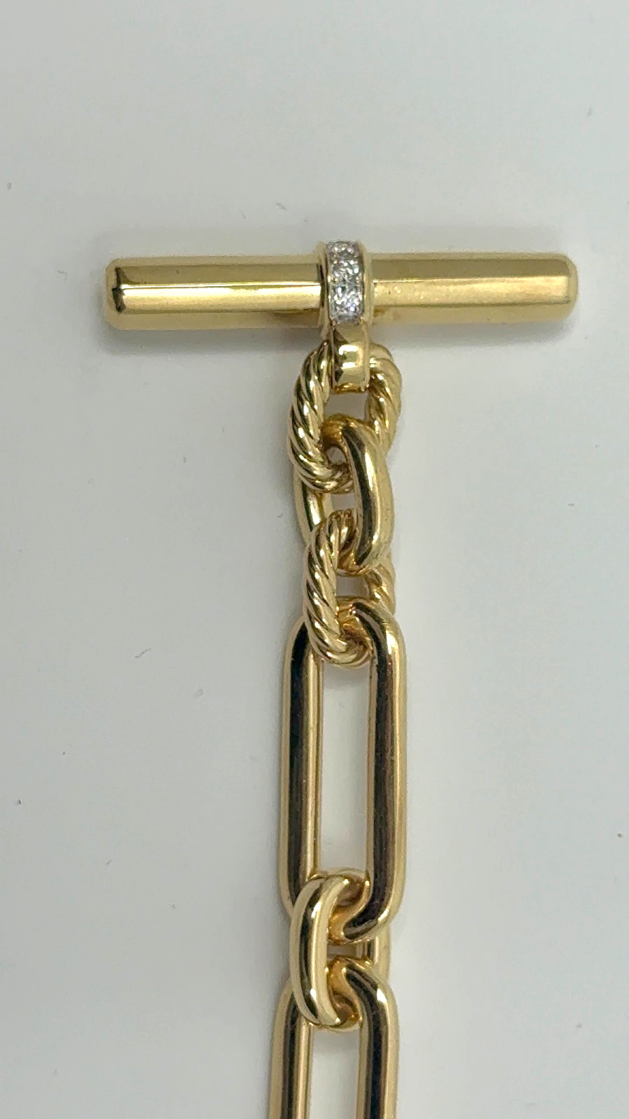 David Yurman Women’s Lexington Chain Bracelet in 18K Yellow Gold with Diamonds