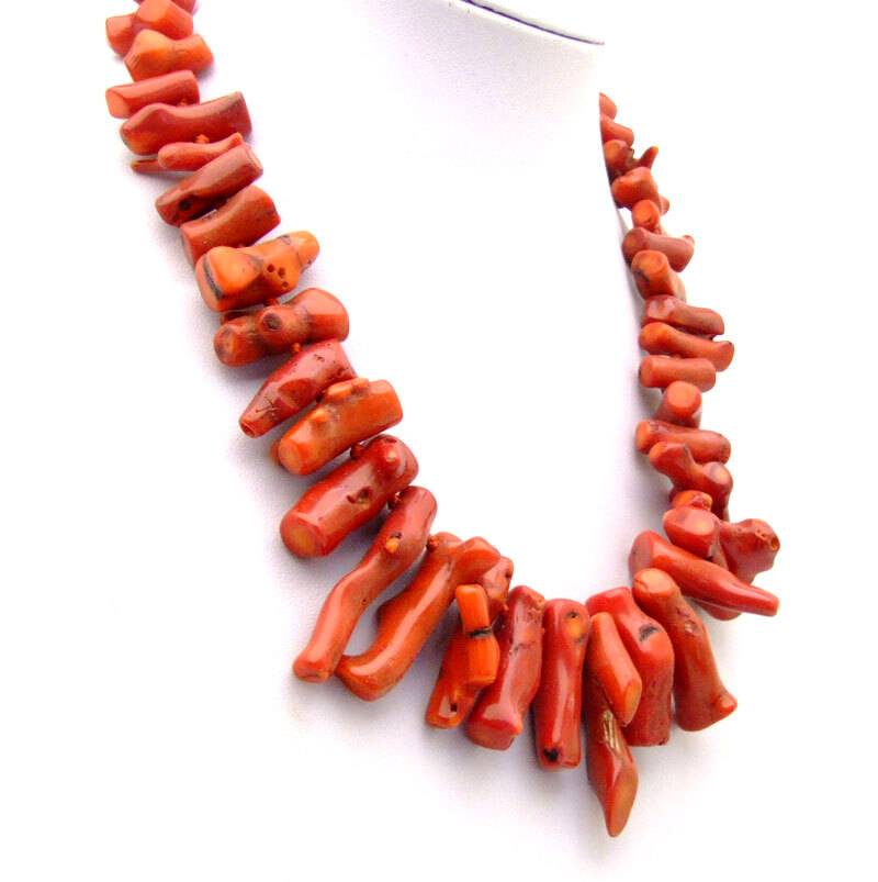 50-70mm Branch Natural Red Coral Necklace for Women Jewelry Long Necklace 18″