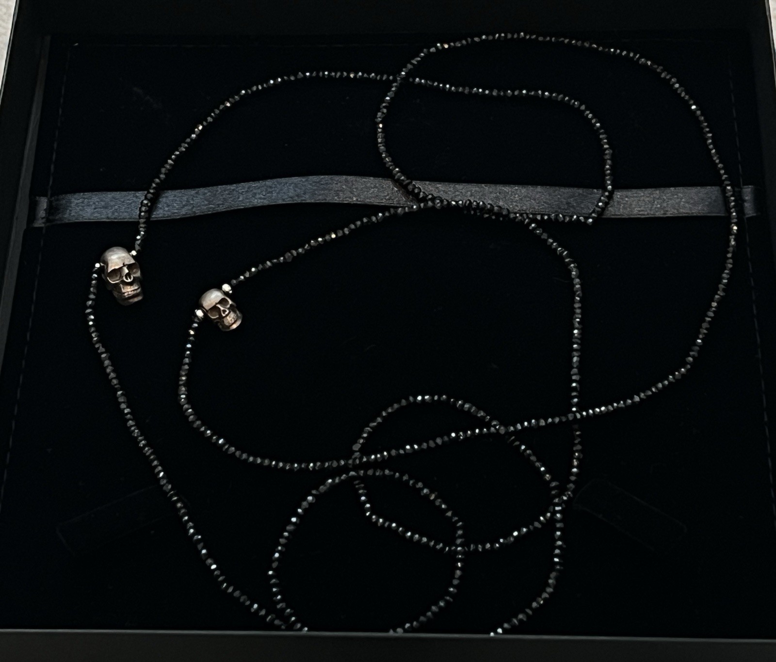 Hysteric Glamour Skull Necklace Japan Made 925 Silver Long Double Wrap w/ Box