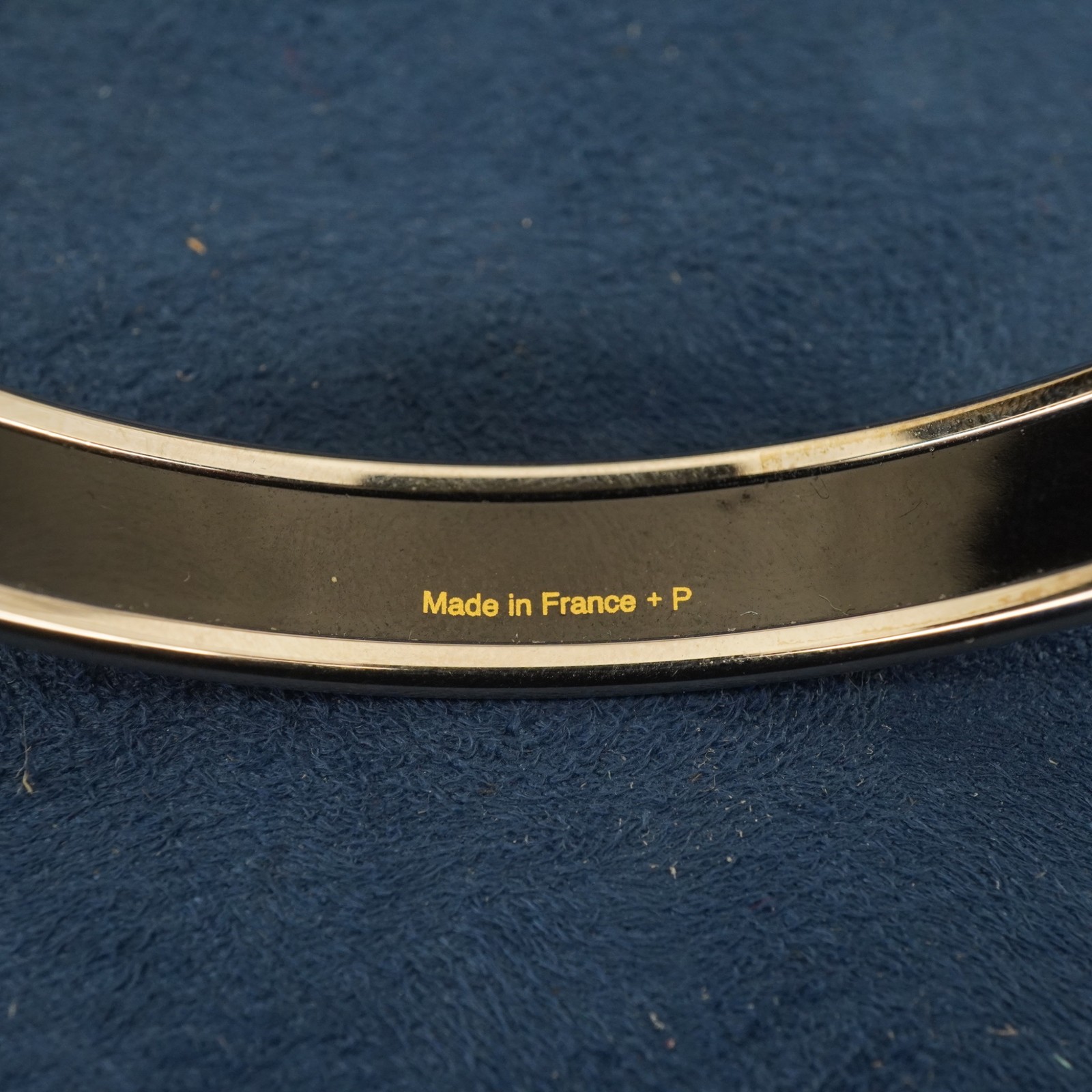 Hermès Palladium Plated Printed Enamel Narrow Bangle, Sz GM – Free Shipping USA