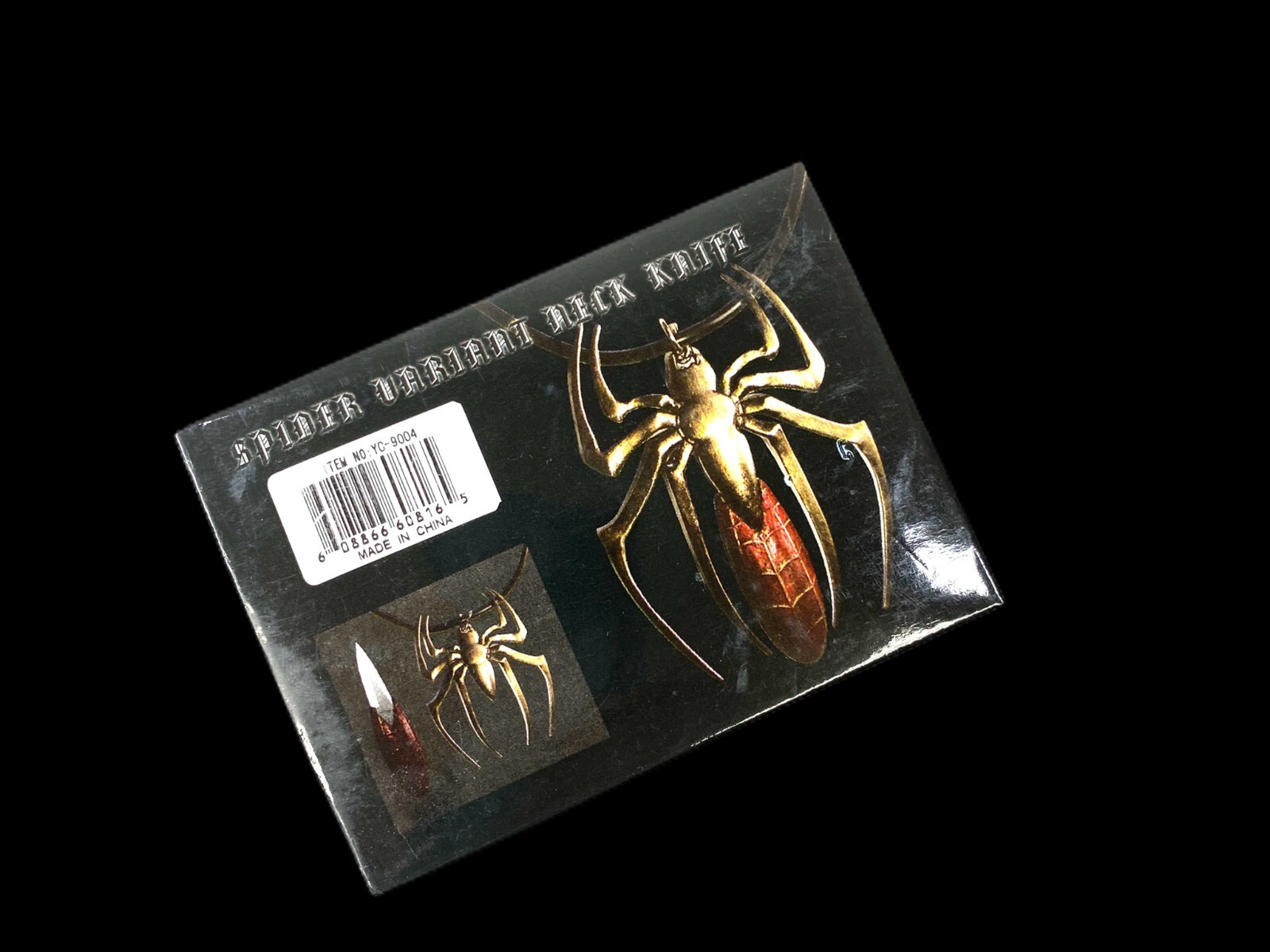 Spider With Removable Knife Necklace Pendant Punk Silver Jewelry