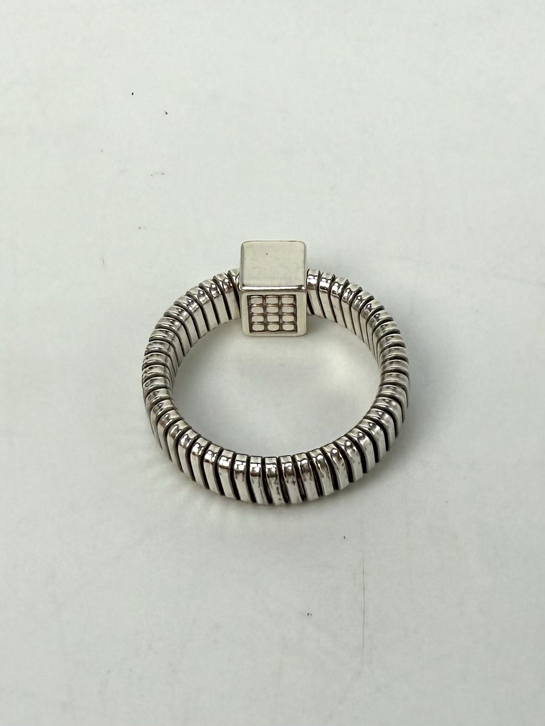 Brighton Meridian Zenith Tubogas Silver & Crystal Soft Ring Size 7.5 (J-243)