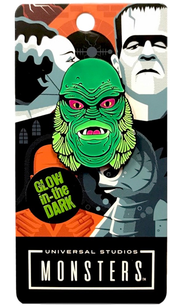 Authentic UNIVERSAL Creature Head Glow In The Dark Enamel Pin NEW