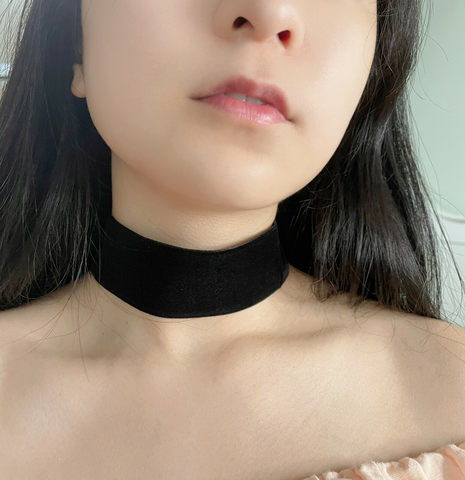 Black Red White Velvet Pink Grey Choker Ribbon Necklace Gothic Retro Fishnet