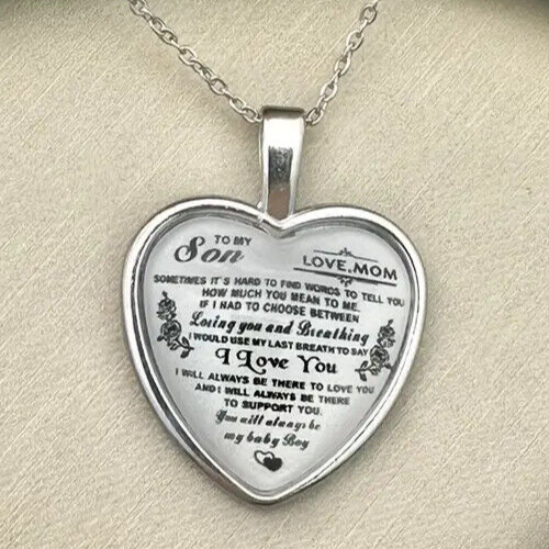 To My Son Heart-shaped Pendant Necklace