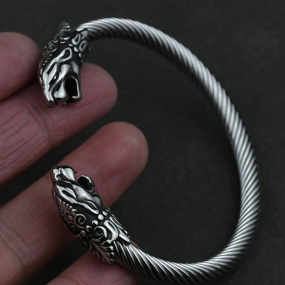 Retro Wolf Bracelet Cuff Bangle Womens Gift