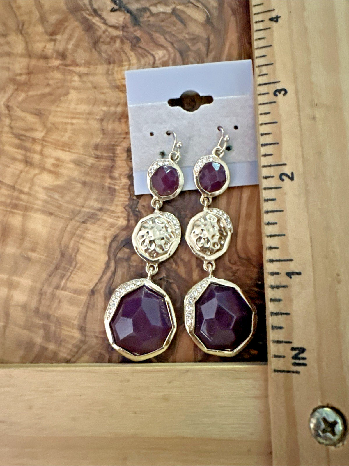 Boho Fashion Earring Lot • 11 Pairs • Brown White Gold Silver Tone • Dangle Stud