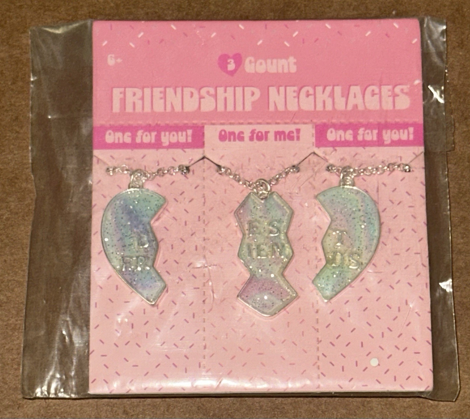 Target Best Friends Friendship Necklaces 3 Pieces Heart Shiny Throuple Give Away