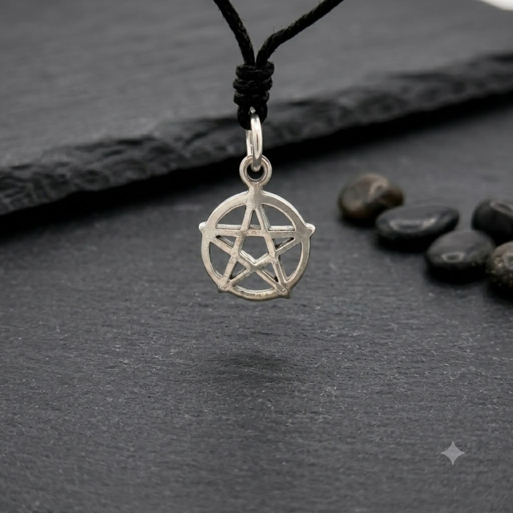Durable Pentagram 92.5 Sterling Silver Pewter Brass Necklace Pendant Jewelry