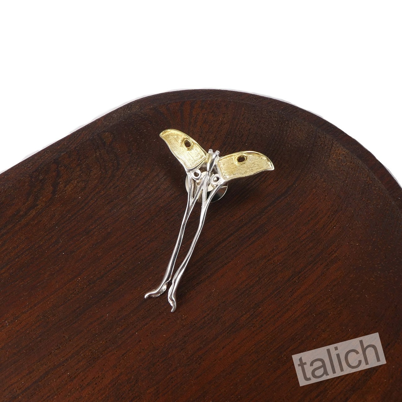 925 Sterling Silver Luna Moth Insect Brooch Pin Unique Nature Inspired Gift