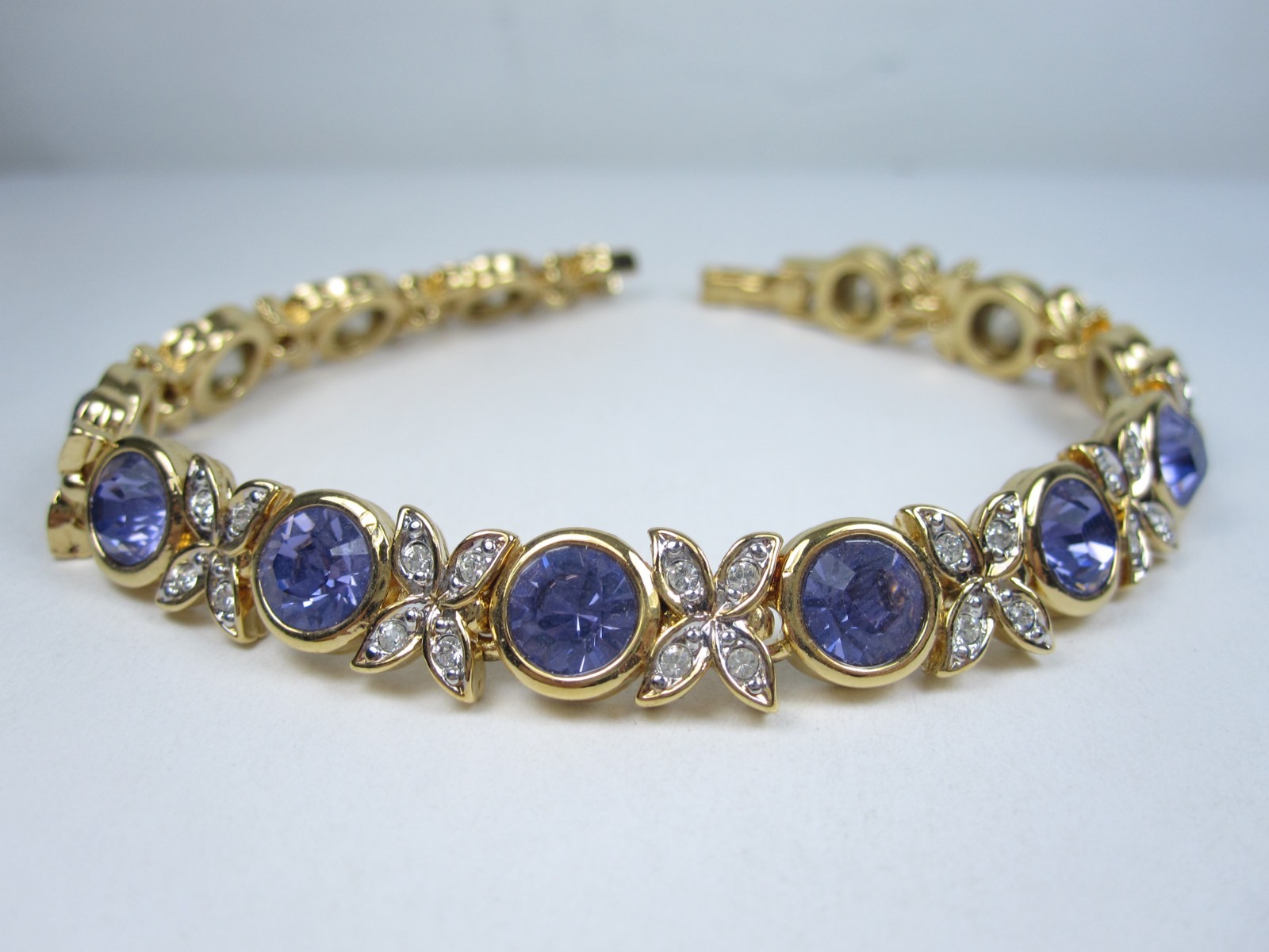 D’Orlan Gold Plated Bracelet with Swarovski Crystals – 7 1/2″ Length – 7701
