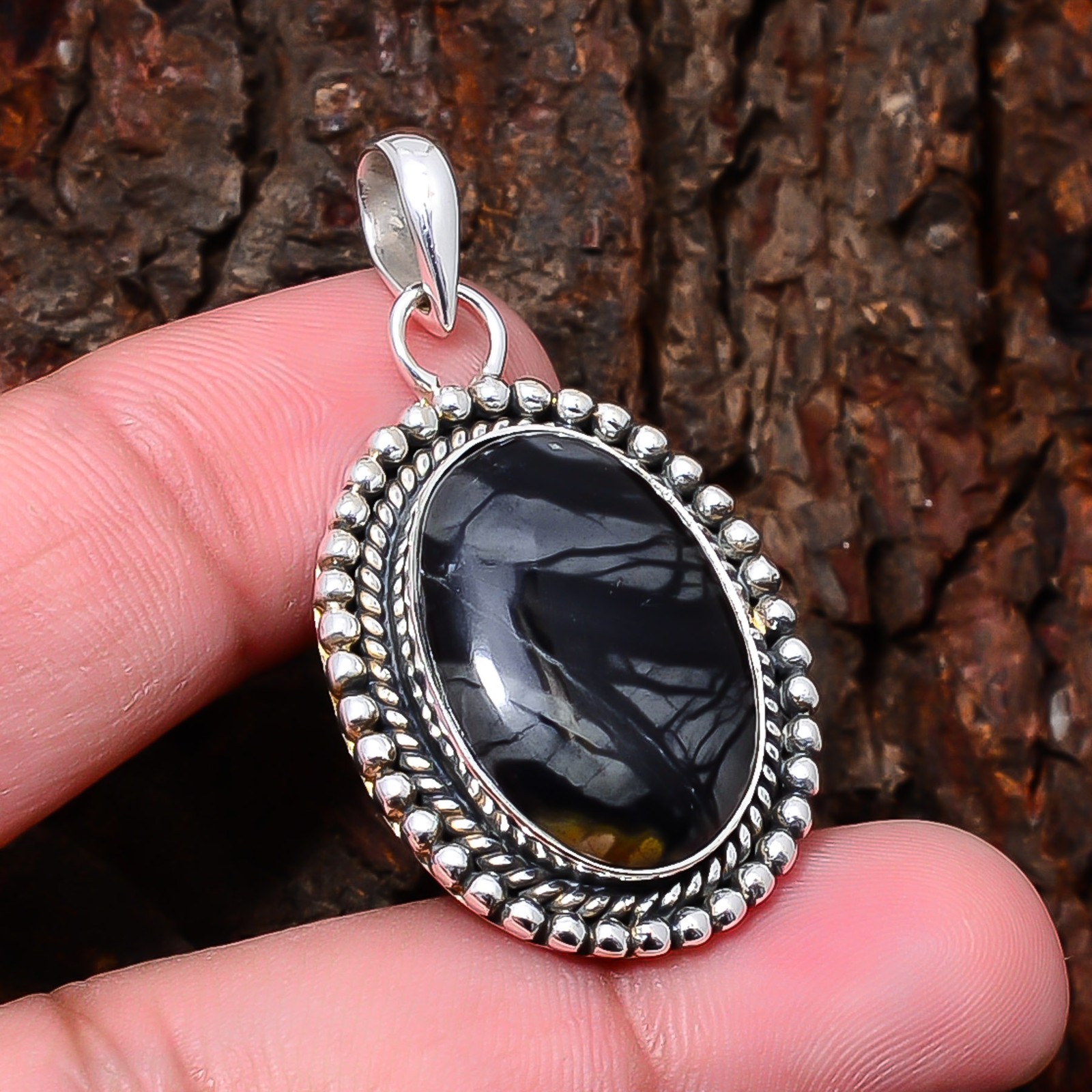 Picasso Jasper – Utah Designer Handmade 925 Sterling Silver Pendant 1.56″ P11