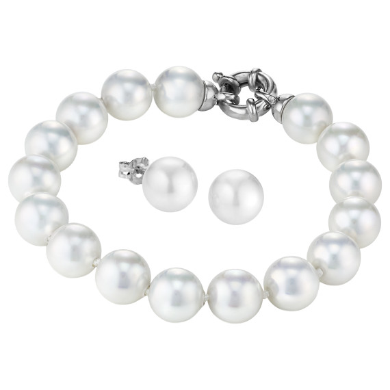 JOIA De Majorca 10mm Organic Man-Made 7.5-inch Pearl Bracelet with 10mm Stud …