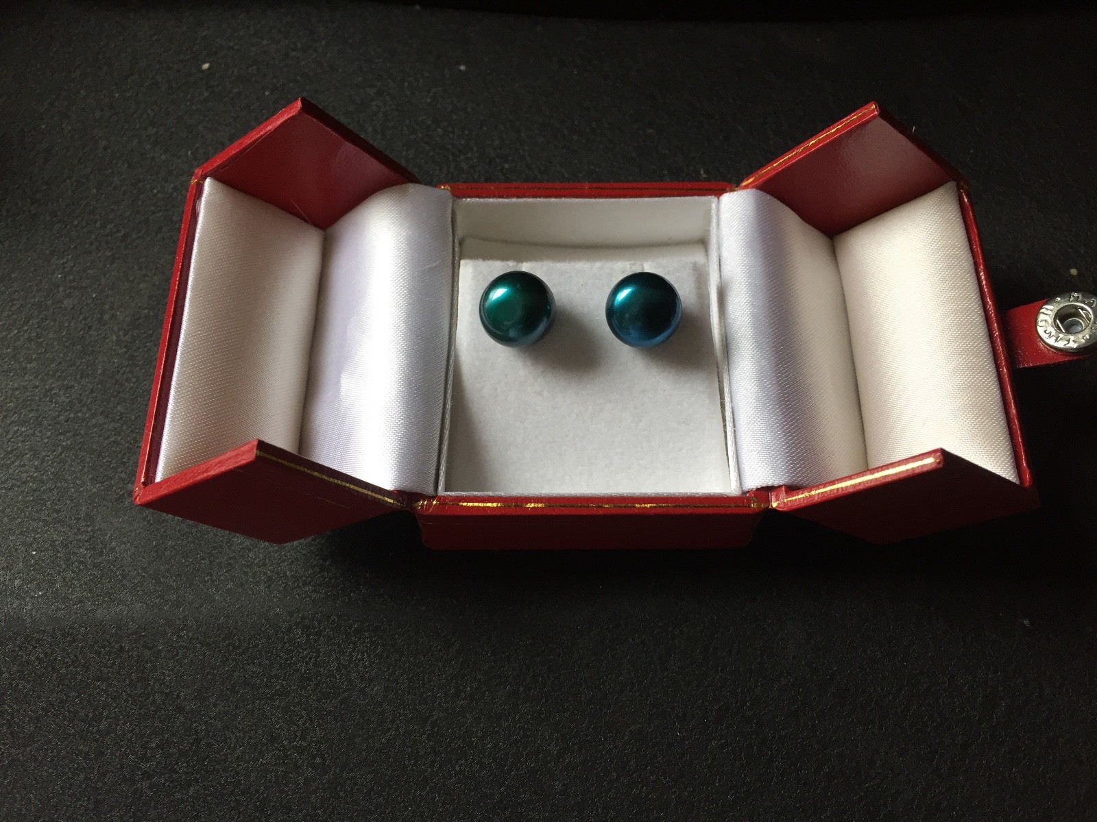 Guaranteed Genuine 12mm Select Teal Pearl .925 Sterling Silver Stud Earrings