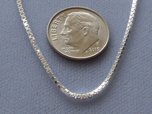 ITALIAN STERLING SILVER BOX CHAIN/NECKLACE ITALY 925 1.2mm 16″ 18″ 20″ 24″ 30″