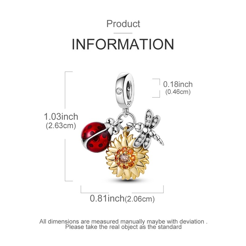 MULA New European Silver Plated Charm AAA CZ Enamel Ladybug For Women Bracelet