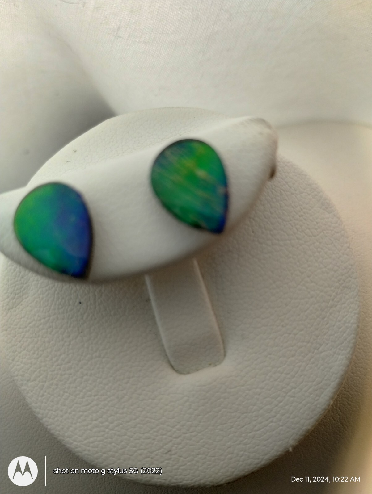 AMMOLITE POST EARRINGS 8X10mm teardrop