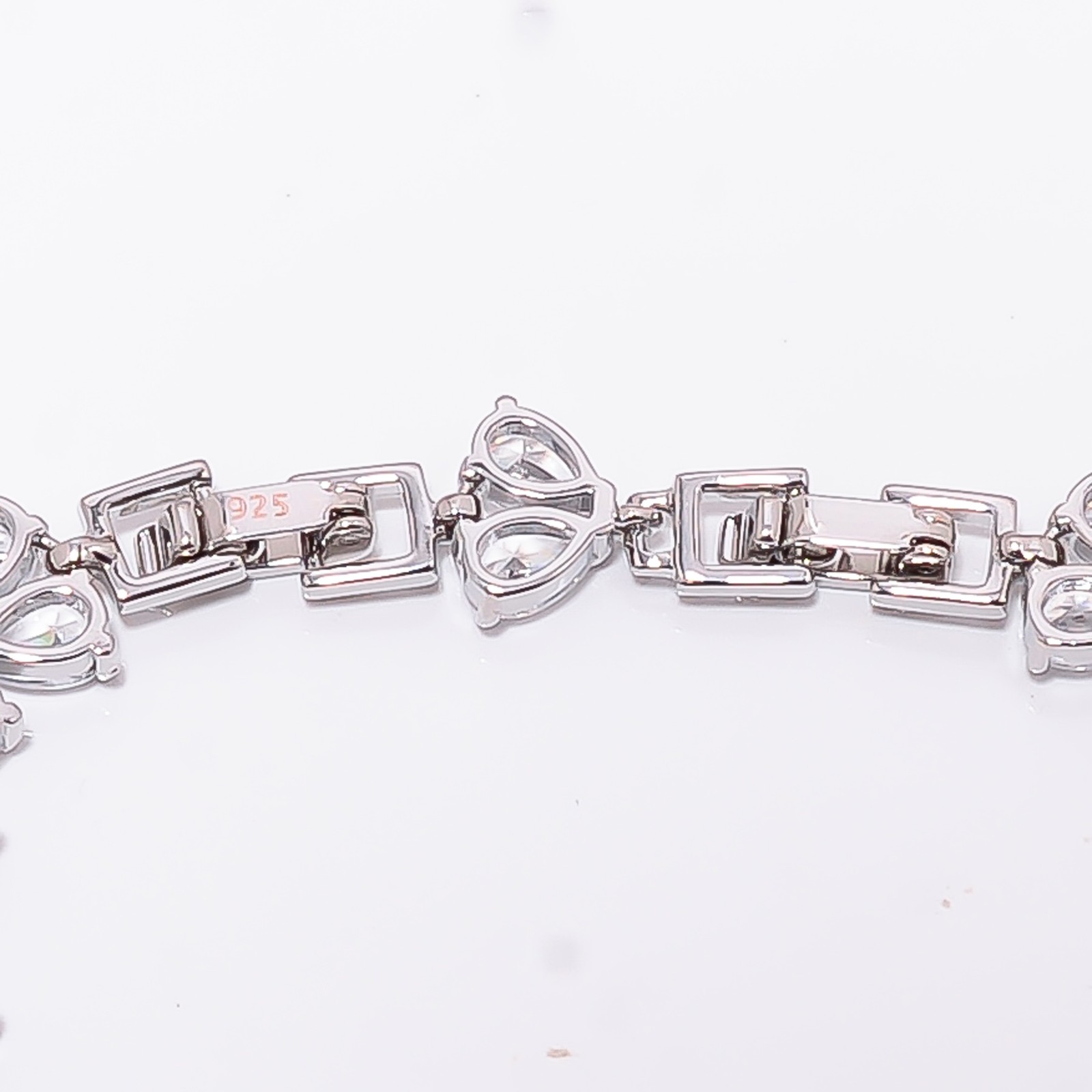 White Topaz, CZ 925 Sterling Silver Adjustable Bracelet 7-8″ B13488