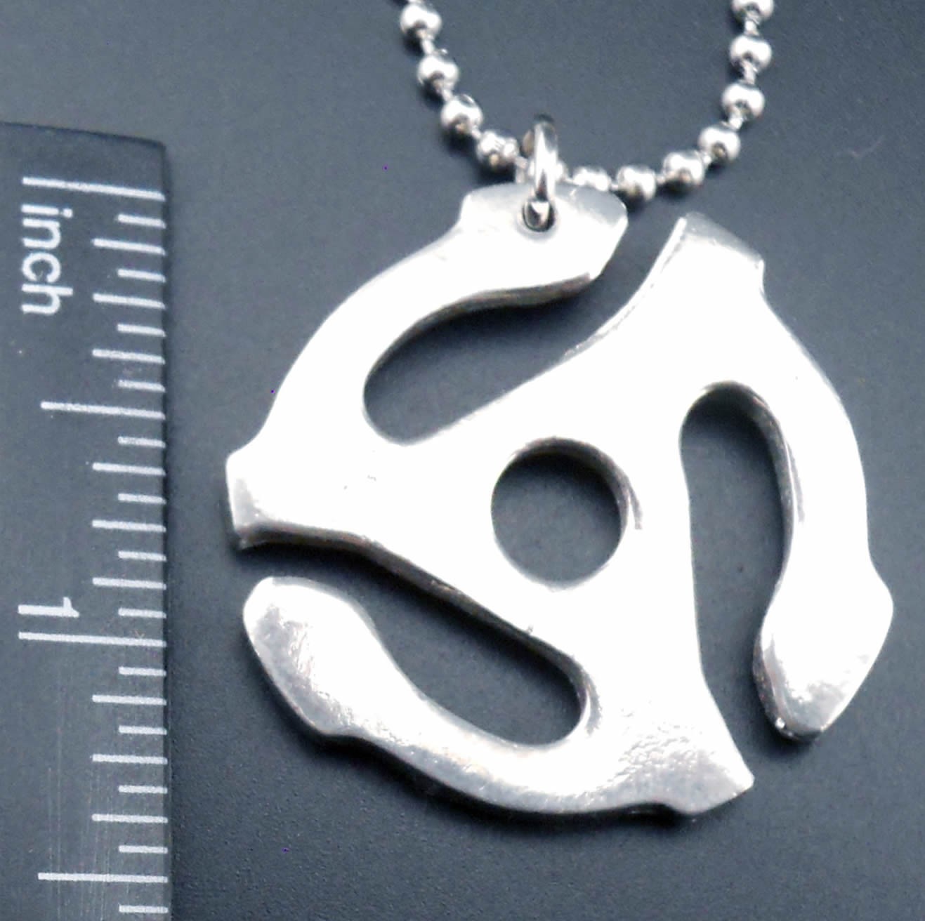 Record Spindle Adapter Necklace Stainless Chain New Pendant 45 rpm Insert