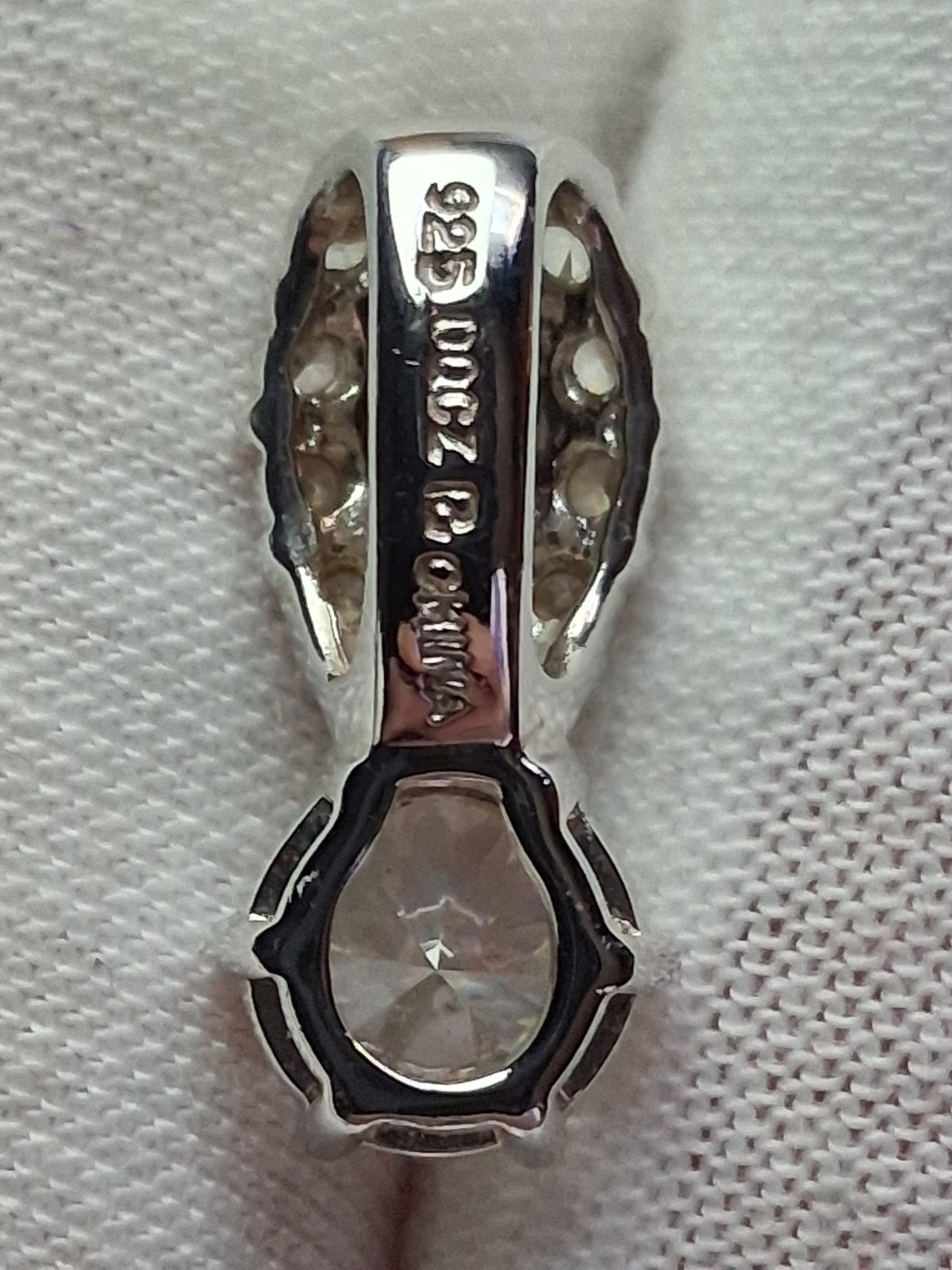 Classic Dangle 18mm X 7mm Sterling Silver .925 Cubic Zirconia Pendant (Lovely!)