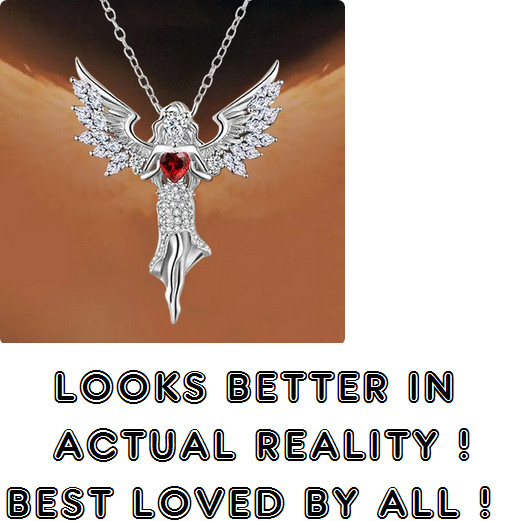CZ ANGEL WING LOVE BLESS SAVE HEART Charm On 22″ 925 Sterling Silver Chain Women