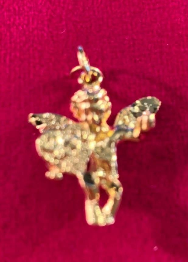 14 KT GOLD PLATED ALMOST 1 INCH LOVE ANGEL CHARM PENDANT-USA SELLER