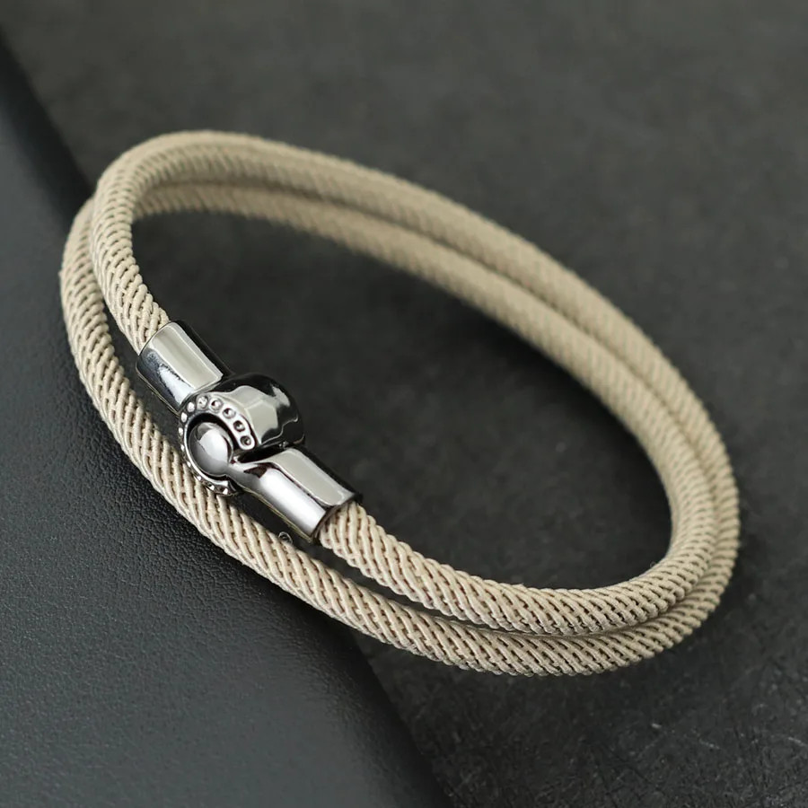 Simple Style Men Rope Bracelet Magnet Buckle Bilayer Outdoor Sports Nautical