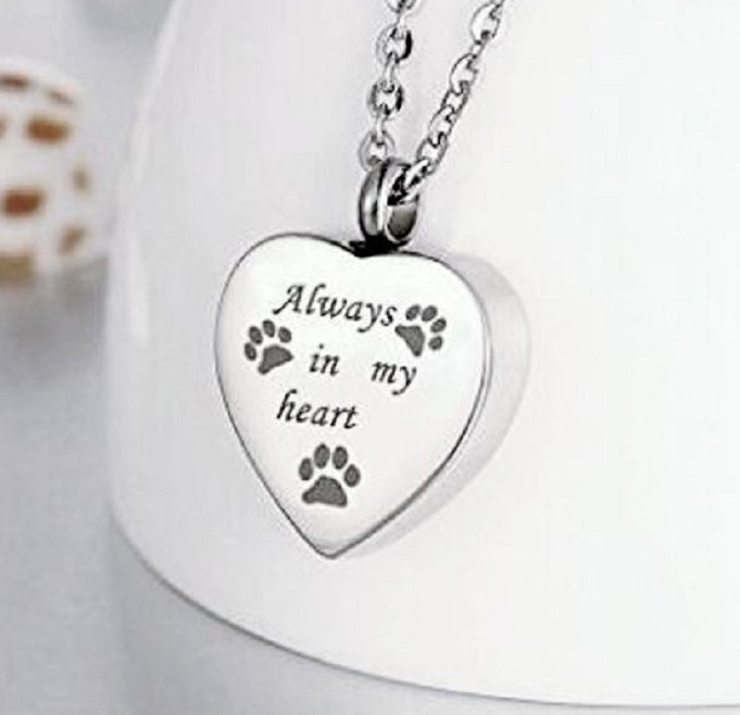 Stainless Steel Angel Heart Wings Ashes Keepsake Cremation Memorial Urn Necklace