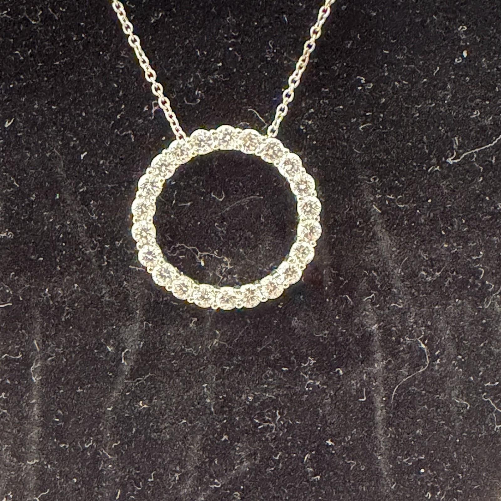 Crislu 925 Sterling Silver Open Circle Pave CZ Necklace New In Box