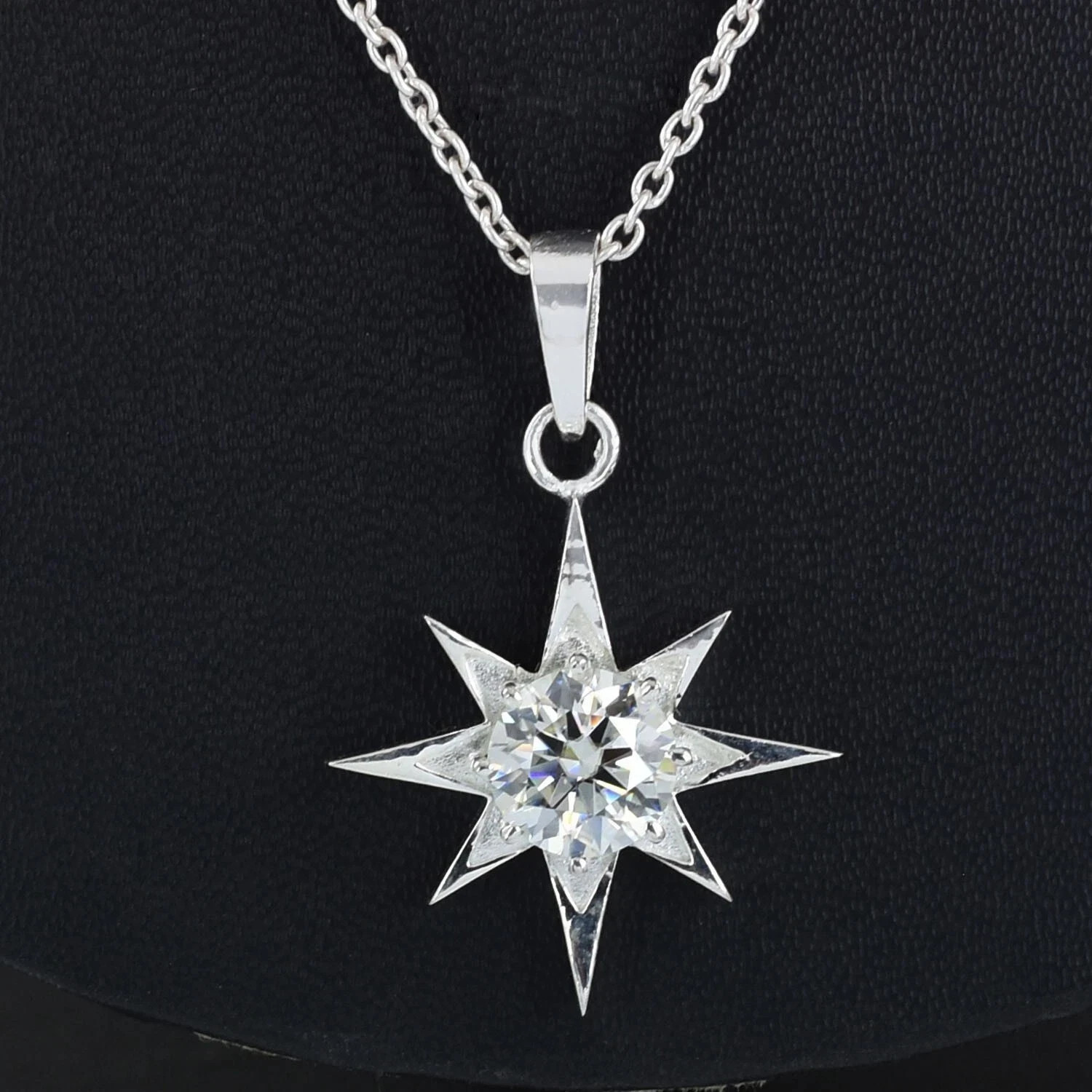 Gorgeous 3.30 Ct White Diamond Solitaire Pendant In 925 Silver, Treated