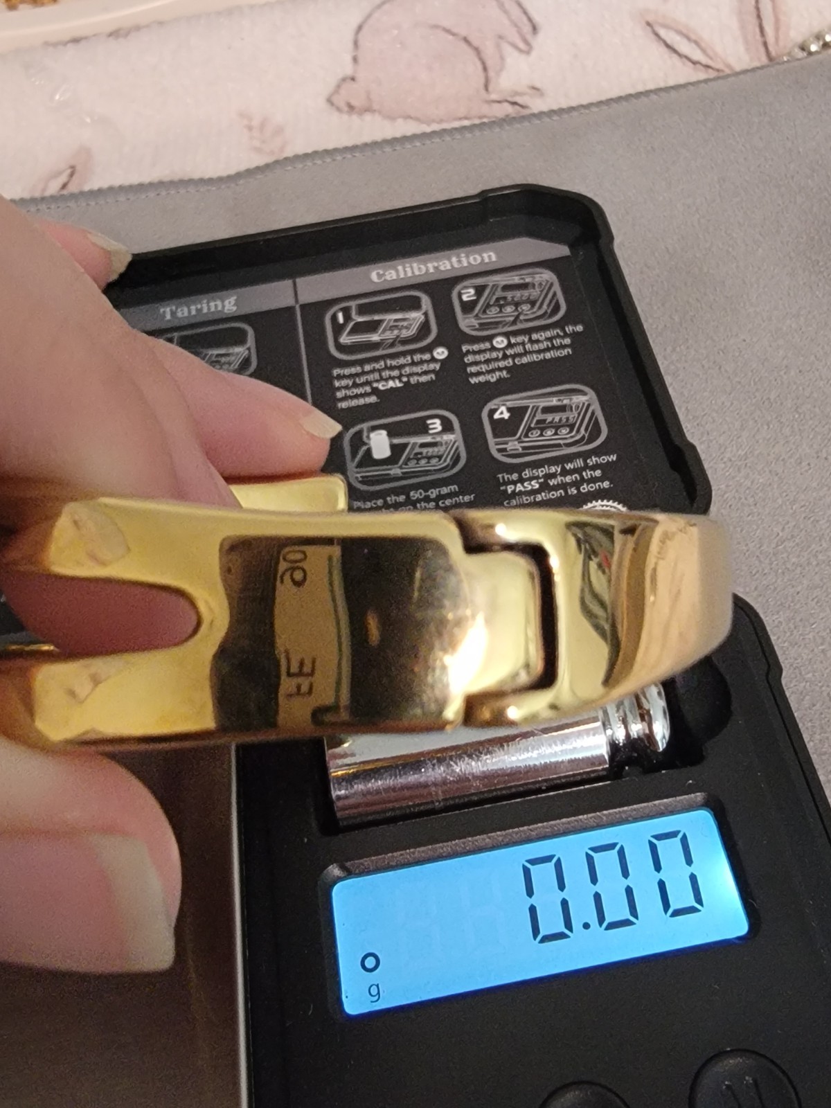 UNO de 50 ‘SER ORIGINAL’ 18k Gold Plated Rigid Hinged Bracelet $270