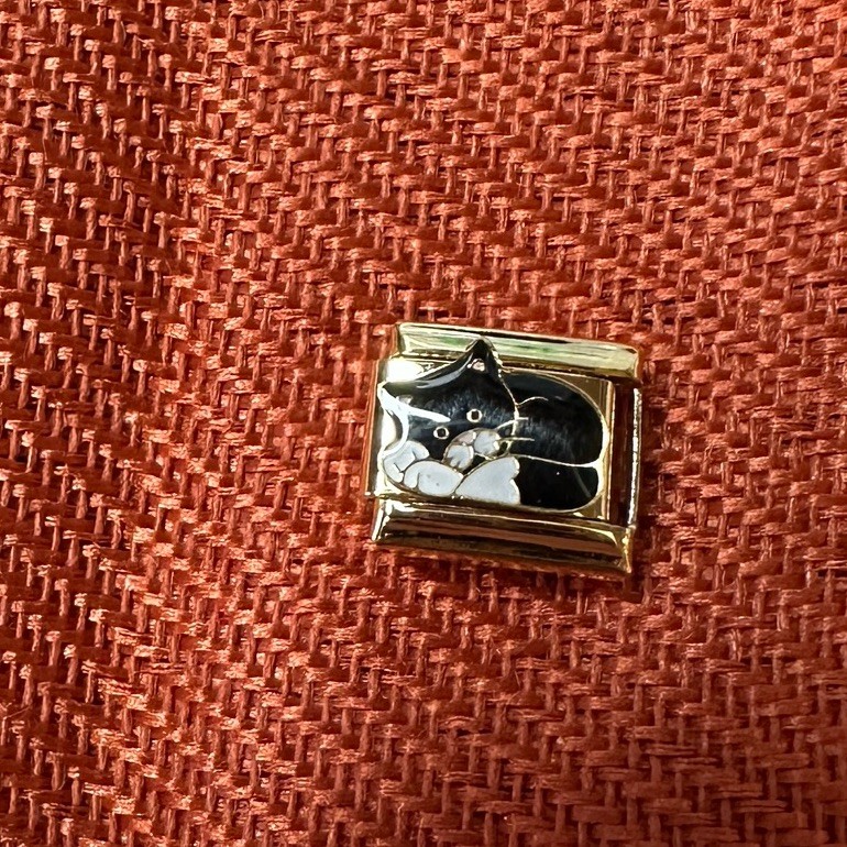 Italian Charm Cat Tuxedo Link Stainless Steel Gold Y2K Jewelry Charm Cat Lady