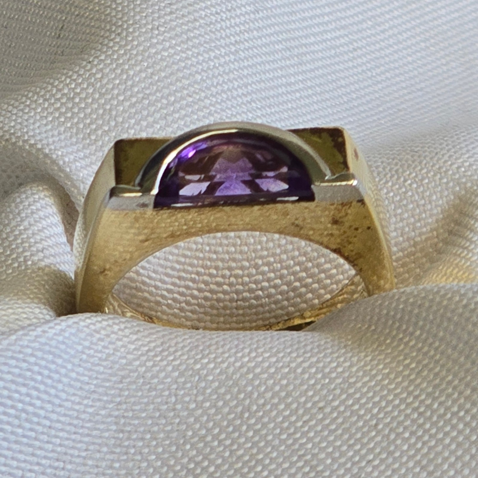 Sterling Silver Gold Vermeil Ring 9.61g Jewelry Size 10 Amethyst Color *READ*