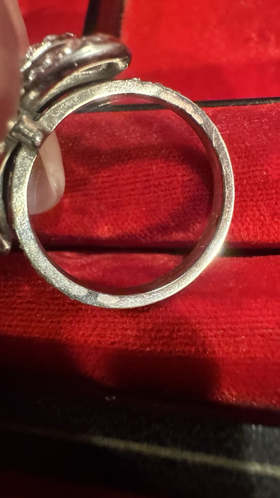 Brighton Signed Silver Tone Bow Clear Rhinestone Cocktail Ring Size 8