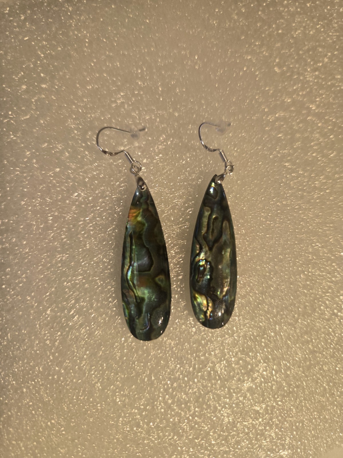Abalone Shell Dangle Earrings,SS Hooks E24