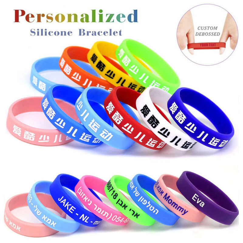 1x Motivation Anti-lost Custom Engraved Silicone Wristband Personalized Bracelet