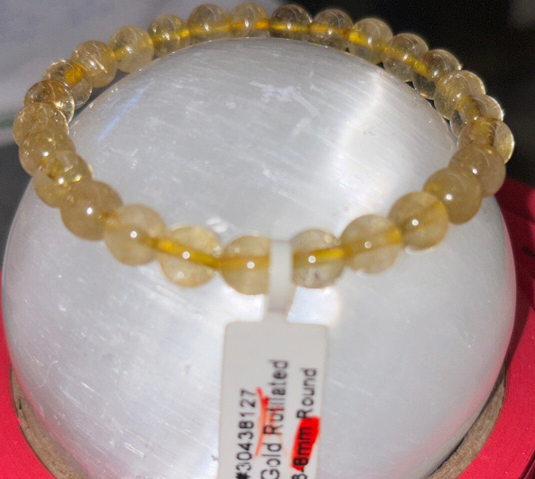 golden rutilated quartz bracelet 6/8 Rd